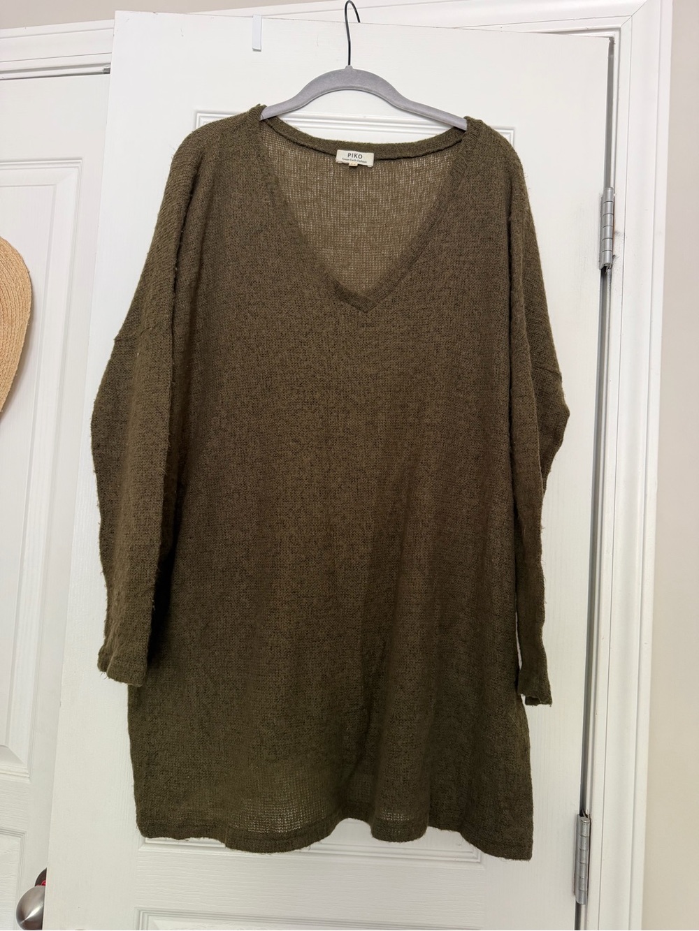 Piko olive green oversized thin sweater in a M